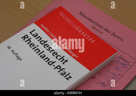 Wording of a law in rhineland-palatinate, germany Stock Photo