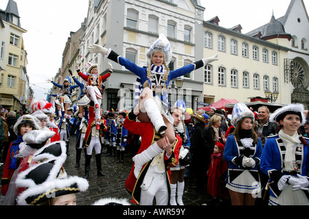 Mardi gras parade in Koblenz, Rhineland-Palatinate, Germany: guard Stock Photo