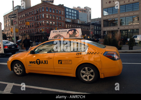 Toyota Prius hybrid taxi in the trendy Meatpacking District in NYC Stock Photo
