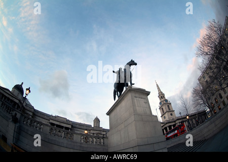 King george 1V statue trafalgar square london england uk Stock Photo