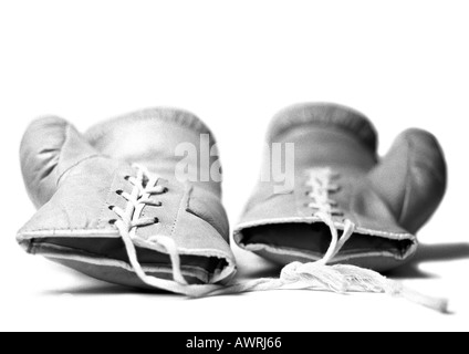 Boxing gloves, b&w. Stock Photo