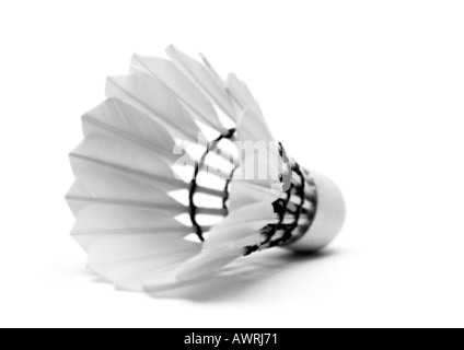 Shuttlecock, b&w. Stock Photo