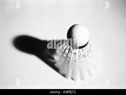Shuttlecock, b&w. Stock Photo