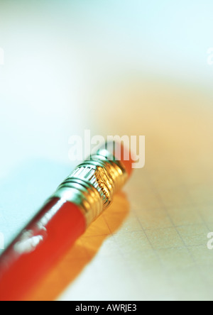 Eraser on end of pencil, close-up Stock Photo