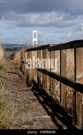 Site of the Aust ferry terminal on the English side of the River Severn Stock Photo