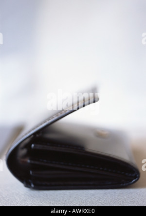 Leather wallet, close-up, blurred Stock Photo