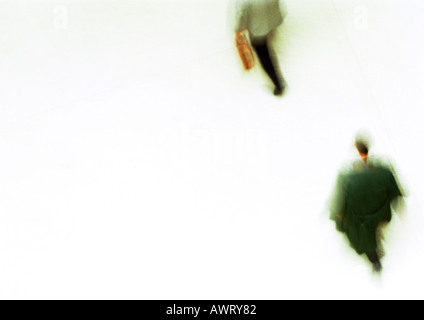 People walking, high angle view, blurred Stock Photo