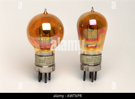 early thermionic valves or vacuum tubes Stock Photo