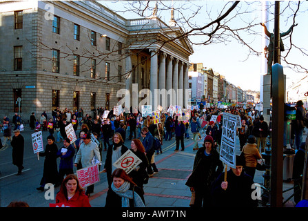 Peace March Dublin Ireland. Anti Iraq war 2003 Stock Photo