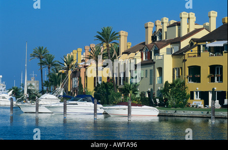 Sotogrande Marina Luxury Apartments with own mooring, Cadiz province, Andalucia, Andalusia, Southern Spain. Stock Photo