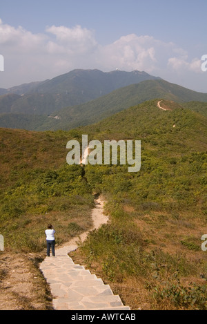 dh  DRAGONS BACK HONG KONG Hiker footpath Shek O country park  Mount Collinson dragon trail outdoor Stock Photo