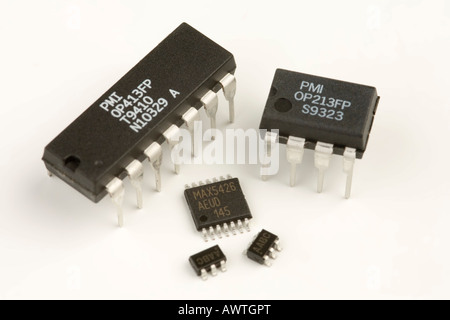 various types of integrated circuits Stock Photo