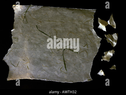 Back of linen envelope. Stock Photo