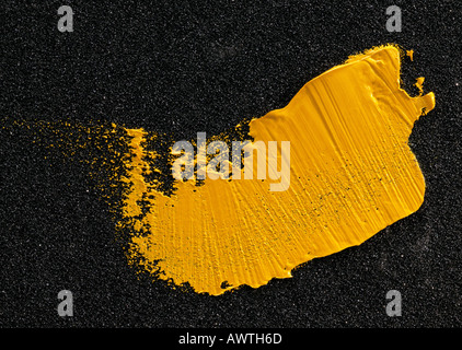 Paint mark on dark surface, close-up Stock Photo