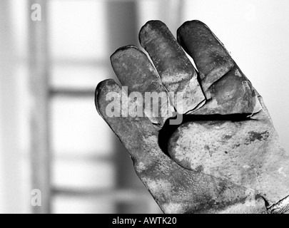 Old glove, close-up Stock Photo