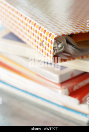 Pile of school books, close-up Stock Photo