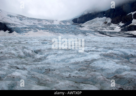 Surface of the Athabasca Glacier, Columbia Icefields, Alberta, Canada Stock Photo