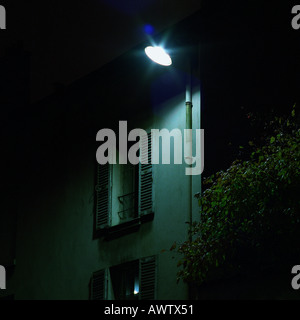 Security light on building, night Stock Photo