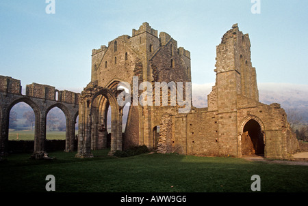 Ruins of 12th century Llanthony Abbey in The Vale of Ewyas in the Black Mountains of Gwent Stock Photo