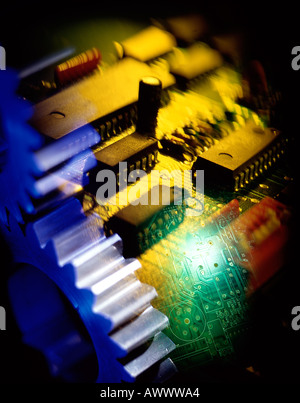 gears electronic still life collage Stock Photo