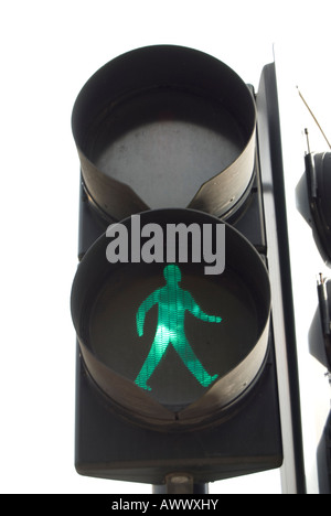 Green traffic light and pedestrian walk signal Stock Photo - Alamy