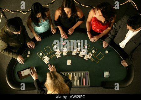 Top down view of blackjack Stock Photo