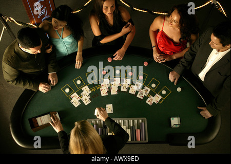 Top down view of blackjack Stock Photo