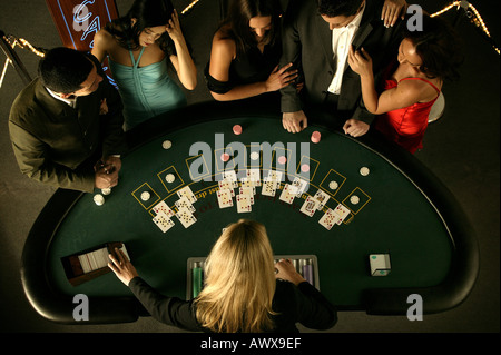 Top down view of blackjack Stock Photo