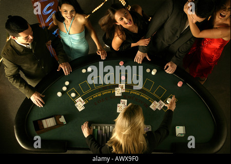 Top down view of blackjack Stock Photo