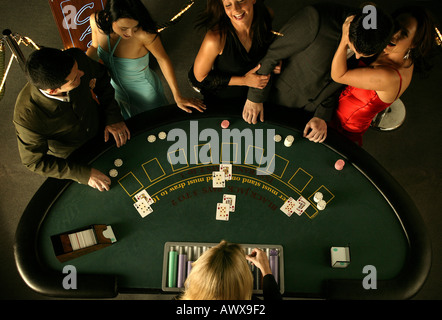 Top down view of blackjack Stock Photo