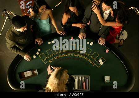 Top down view of blackjack Stock Photo