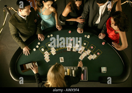 Top down view of blackjack Stock Photo