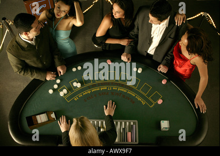 Top down view of blackjack Stock Photo