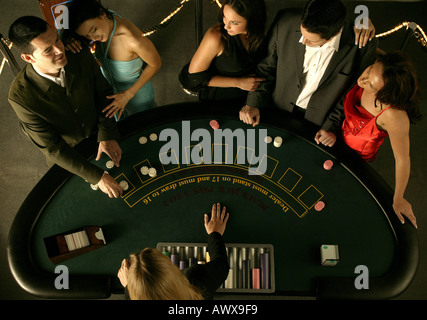 Top down view of blackjack Stock Photo