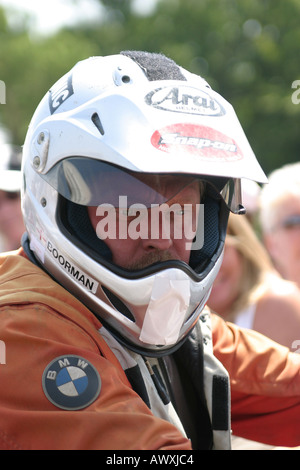Charley Boorman on board BMW motorcycle at the 2005 Goodwood Festival of Speed Chichester West Sussex Stock Photo