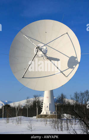 satellite dish tromso arctic circle norway troms Stock Photo