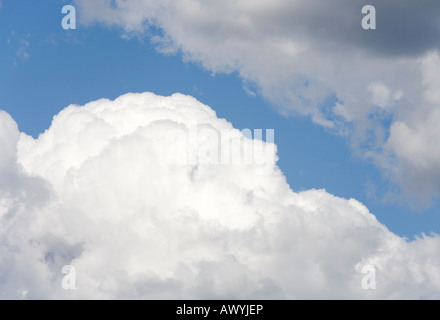 Crack of blue sky showing in between of white and gray clouds , Finland Stock Photo