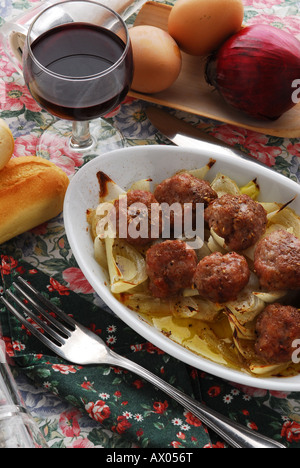 Meatballs with onions - Italian kitchen - Tuscany Stock Photo