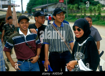 Malaysian Malaysians Malay tourists visit visitors visiting Mae Salong Chiang Rai Province Thailand Asia Stock Photo