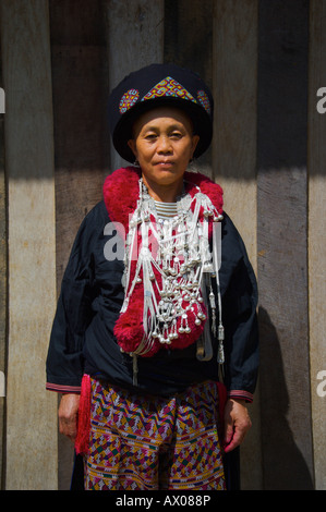 Iu Mien also called Yao hill tribe woman in northern Thailand Stock Photo