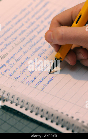 Girl doing homework Stock Photo