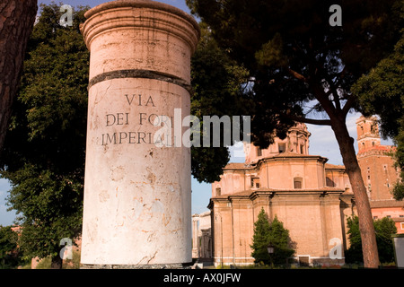 Roman Forum road/Via dei Fori Imperiali, Rome, Italy Stock Photo