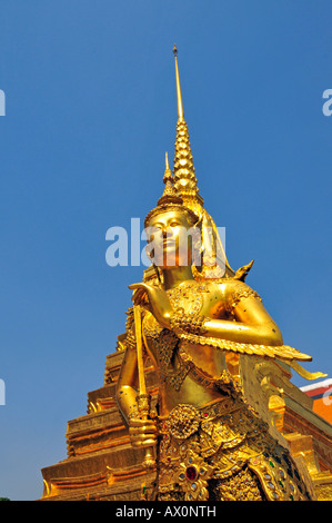 Kinnara (also called Kinnorn): a mythological bird creature, Wat Phra Kaeo Grand Palace (Temple of the Emerald Buddha), Bangkok Stock Photo