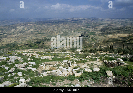 Jordan The Valley Of The Jordan River From The Mount Nebo Moses Memorial Stock Photo