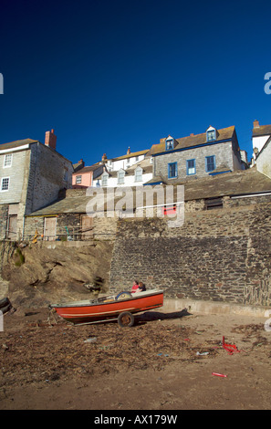 Port Isaac Cornwall. Port Isaac has a small fishing industry, but now is increasingly dependent on tourism. Stock Photo