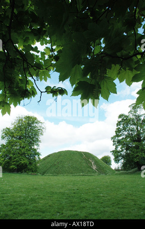 Castle Hill a medieval motte constructed within reinforced iron age ramparts of a hill fort Stock Photo