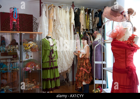 Taller de Diseno, Fashion Designer Angela, Flamenco Dresses, Sevilla, Andalucia, Spain Stock Photo