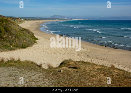 Kites on Los Lances Beach, Tarifa Stock Photo - Alamy