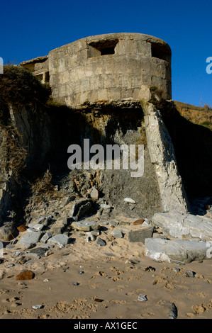 German WW2 concrete blockhouse gun emplacement 'Crisbecq Battery' St ...