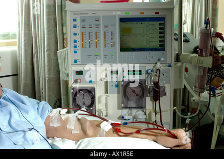 A female Patient on Haemodialysis Stock Photo